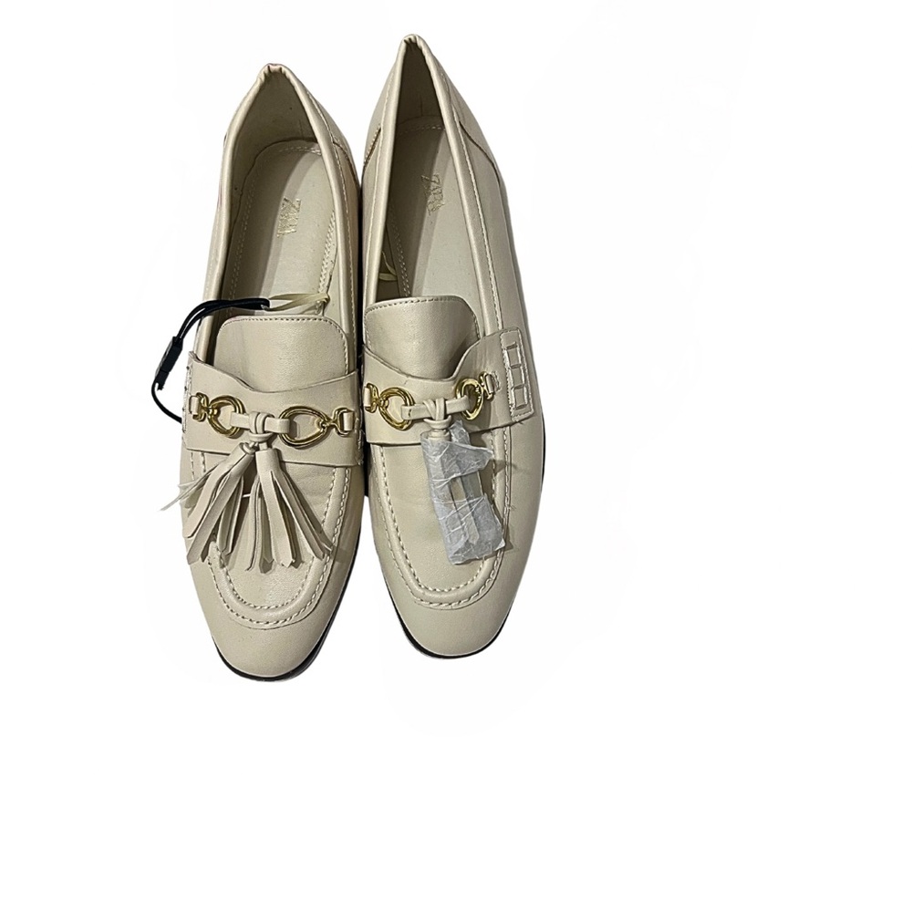 Zara flat tassel loafers